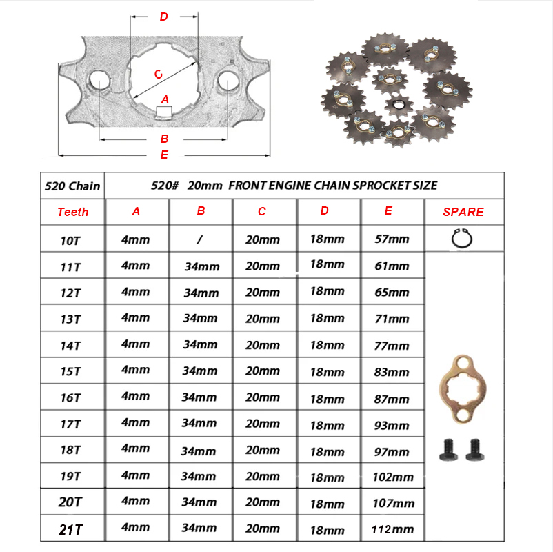 Pignons de chaîne de moteur av - Xcm Chain avis et prix
